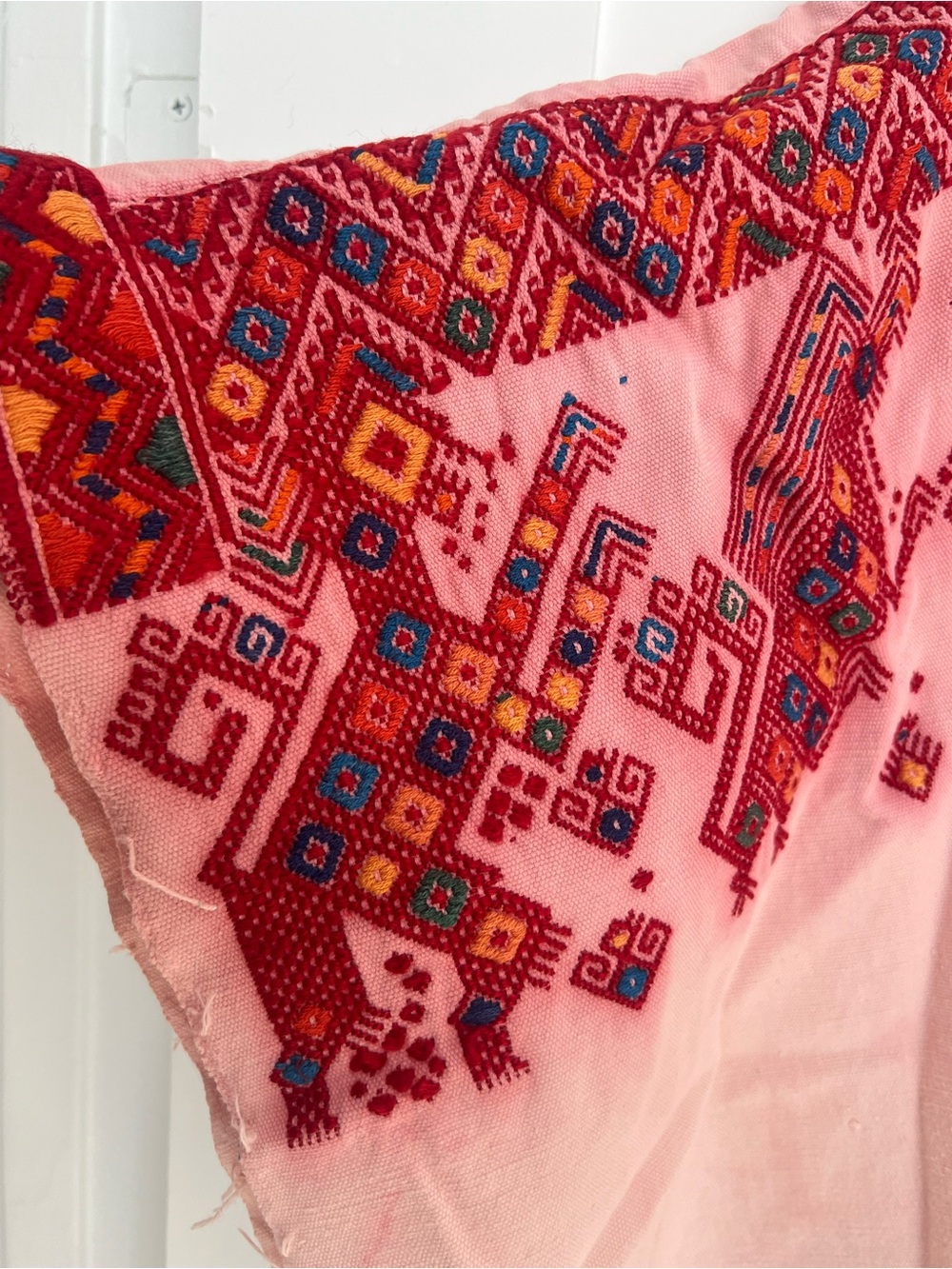 Vintage Huilpi Guatemala 100% hand embroidered, poncho, festival, Bohemian